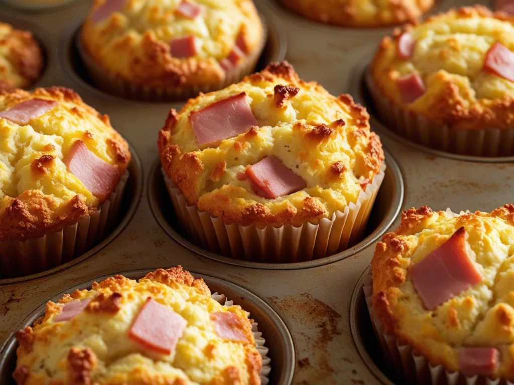 Muffins salés jambon-fromage