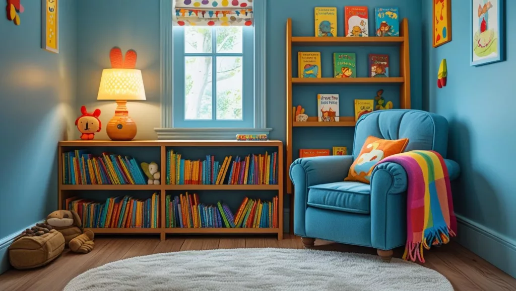 Coin lecture dans une chambre d'enfant