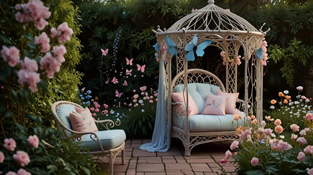 Coin dédié à la lecture dans un jardin