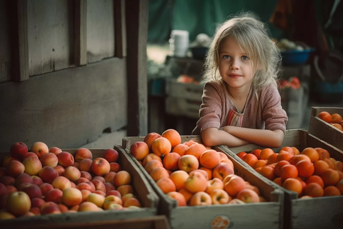 Une petite fille au marché