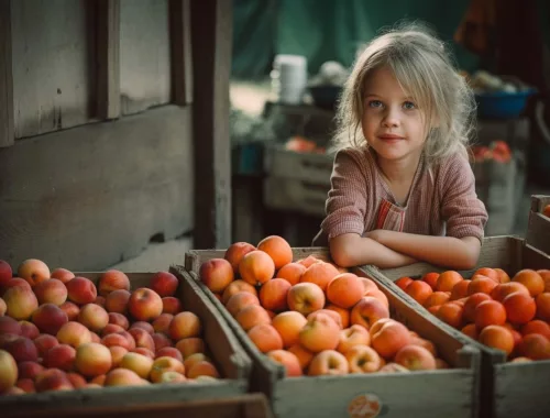 Une petite fille au marché