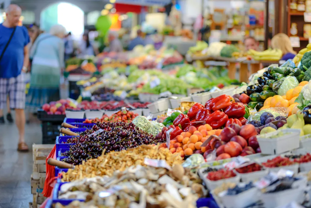 Marché de fruits et légumes