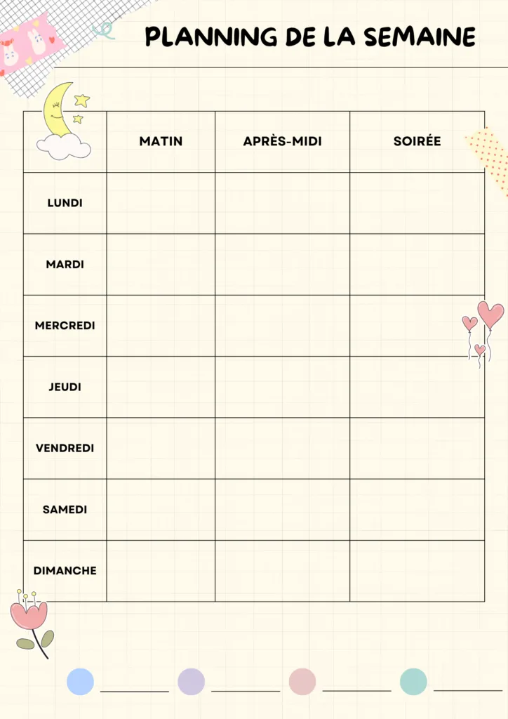 Template Planning semaine